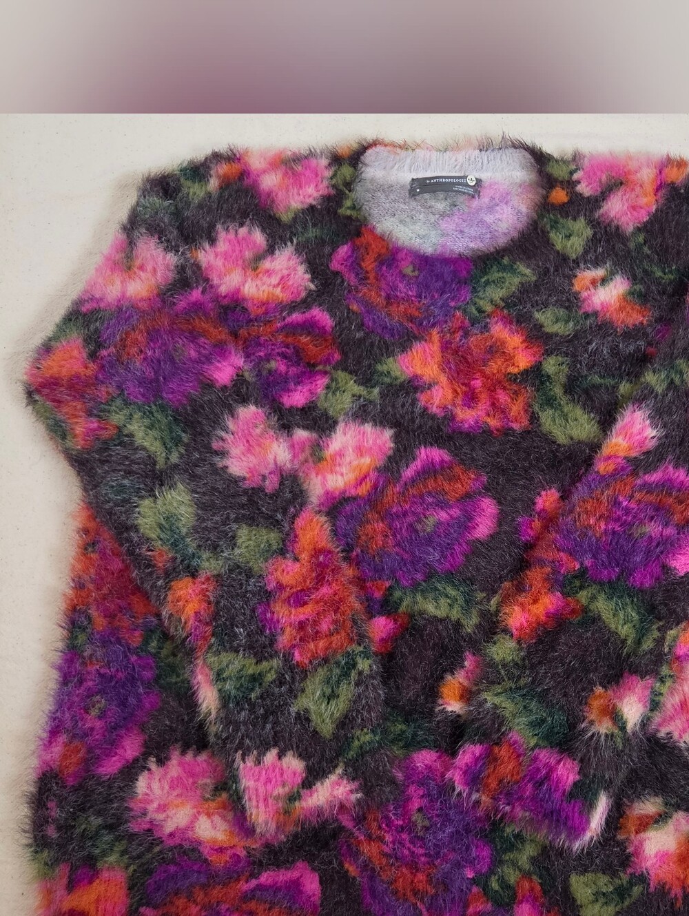 Anthropologie Ariel Fuzzy Eyelash Sweater Size Medium